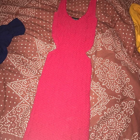 Bebe Red Ribbed bodycon mini dress - Picture 3 of 3